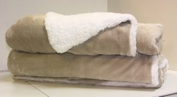 Biddeford 6000-9051136-713 62 by 84-Inch Heated Micro Mink/Sherpa Blanket, Twin, Linen