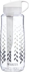 Brita Hard Sided Water Filter Bottle, Chevron, 34 Ounce