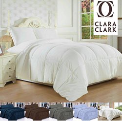 Clara Clark White Goose Down Alternative Comforter Duvet, King/California King, Feather Light and Warm Edition
