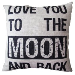 CLELO Decorative 18*18 Inch Linen Cloth Pillow Cover Cushion Case, Love You To…