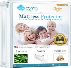 Comfiy Mattress Protector Hypoallergenic Bed Protector-Clinically Proven Safe and 100% Water Proof Bed Protectors, King Size