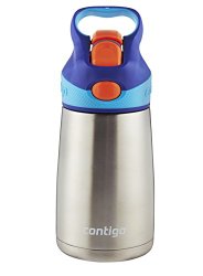 Contigo Autospout Striker Flip Chill Stainless Steel Kids Water Bottle, 10-Ounce, Sapphire