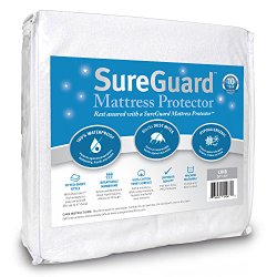 Crib Size SureGuard Mattress Protector – 100% Waterproof, Hypoallergenic – Breathable Soft Cotton Terry Cover – Perfect Baby Shower Gift – Superior Quality – 30 Day Return Guarantee – 10 Year Warranty