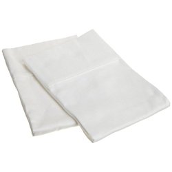 Egyptian Cotton 300 Thread Count Standard Pillowcase Set Solid, White