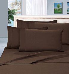 Elegant Comfort 1500 Thread Count Egyptian Quality 4-Piece Bed Sheet Sets, Queen, Deep Pockets, Chocolate Brown