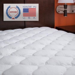 Extra Plush Fitted Mattress Topper – Found in Marriott Hotels – Made in America, Queen Pad