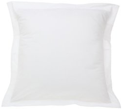 Fresh Ideas Tailored Poplin Pillow Sham  Euro, White – Single