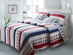 Greenland Home Fashions Nautical Stripes Quilt Set, Twin