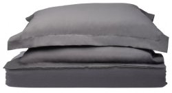 HC COLLECTION – 1500 Thread Count Egyptian Quality Duvet Cover Set Full Queen Size, 3pc Luxury Soft, Queen Gray