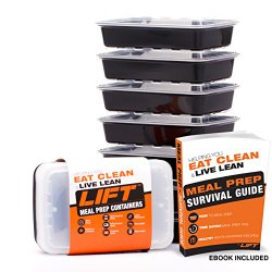 Healthy Meal Prep Containers – Certified BPA-free –  (7 Pack, 28 Ounce) with Meal Prepping Ebook