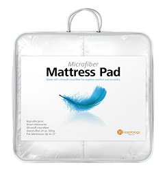 Hospitology Heavenly Microfiber Goose Down Alternative Overstuffed Mattress Pad / Topper, 60-Inch by 80-Inch, Queen
