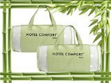 Hotel Comfort Bamboo Covered Memory Foam Pillow – Stay Cool Bamboo Cover with Zipper – Hypoallergenic and Dust Mite Resistant – Queen – Set of 2