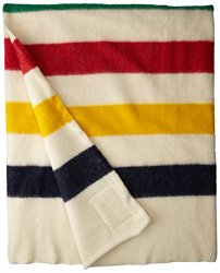 Hudson Bay 6 Point Blanket, Natural with Multi Stripes
