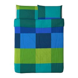 Ikea Brunkrissla Duvet Cover and Pillowcases, Full/Queen, Blue