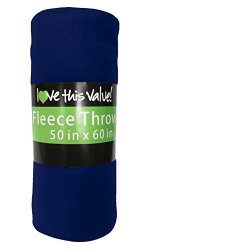 Imperial 50 x 60 Inch Ultra Soft Fleece Throw Blanket – Navy Blue
