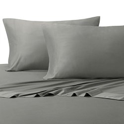 King Gray Silky Soft bed sheets 100% Rayon from Bamboo Sheet Set