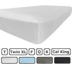 King Size Fitted Sheet Only – 300 Thread Count 100% Egyptian Cotton – Flat Sheets Sold Separately for Set – 100% Satisfaction Guarantee (White)