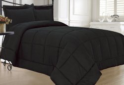 KingLinen® Black Down Alternative Comforter Set Full/Queen