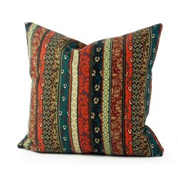 Lavievert Ethnic Stripe Canvas Square Toss Pillowcase Cushion Cover Handmade Throw Pillow Case with Hidden Zipper Closure 20 X 20 Inches