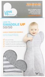Love To Dream Swaddle UP- 50/50- Gray Stripe- Large 18.5-24 lbs
