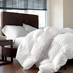 LUXURIOUS FULL / QUEEN Size Siberian GOOSE DOWN Comforter, 1200 Thread Count 100% Egyptian Cotton 750FP, 50oz, 1200TC, White Solid