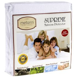 Mellanni Premium Waterproof Mattress Protector – Dust Mite, Bacteria Resistant – Hypoallergenic – Fitted Deep Pocket – Better than Pads, Covers or Toppers (King)
