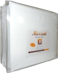 Mezzati Luxury Bed Sheets Set – Sale- Money Back Guarantee (White, Queen)