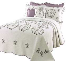 Modern Heirloom Collection Gwen Cotton Filled Bedspread, King, 120 by 118-Inch