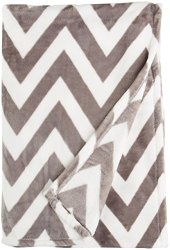 Northpoint Ruya Oversized Printed Velvet Plush Throw Blanket, 50 by 70-Inch, Chevron