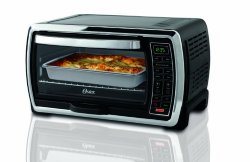 Oster Large Capacity Countertop 6-Slice Digital Convection Toaster Oven, Black/Polished Stainless, TSSTTVMNDG