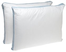 Perfect Fit Firm Density Standard Size 233 Thread-Count Quilted Sidewall Pillow 2 Pack, White