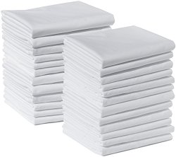 Polycotton Bulk Pack of 24 Standard Size Pillowcases, 200 Thread Count, 21″x32″ White (Fits 20″ X26″), 2 Dozen, Perfect for Physical Therapy Clinics, Hotels, Camps