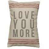 Primitives by Kathy 9-Stripe Love You More Linen Pillow, 10-Inch by 15.5-Inch