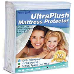 Queen Size Super Soft 100% Waterproof Mattress Bed Protector Pad – Hypoallergenic – 10 Year Warranty