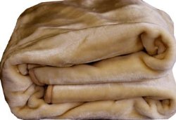 Sara Solid Mink Bed Blanket, Queen/Full, Dark Beige