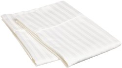 Scala Hotel Collection 800 Thread Count 2 Pc White Stripe Pillow Cases King Size- 20″ X 40″