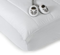 Sunbeam Imperial Queen Heated Mattress Pad, 140-Thread-Count Poly/Cotton, White