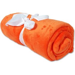 Super Soft Plush Fleece Blankets – By Threadart – Orange – 10 Colors available