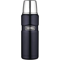 Thermos Stainless Steel King 16 Ounce Compact Bottle, Midnight Blue