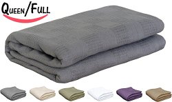 Utopia Bedding 100% Cotton Throw Blanket, Maximum Softness and Easy Care, Perfect for the Bed or Living Room, Ideal Softness and Size for Cuddling (Queen/Full, Smoke Gray)