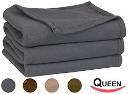 Utopia Bedding Extra Soft brushed Polar Fleece Blanket, Perfect as a Bed Throw or Couch Blanket, Super Warm Thermal Fleece Provides Maximum Warmth, Lightweight Easy Care Fleece (Queen/Full, Grey)
