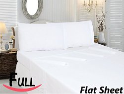 Utopia Bedding Flat Sheet, Wrinkle, Fade & Stain Resistant, Hypoallergenic (Full, White)