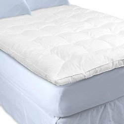 White Goose Feather and Down Baffle Box Featherbed – Queen Size