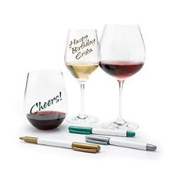 Wine Enthusiast 3-Pack Wine Glass Writer Metallic Pen
