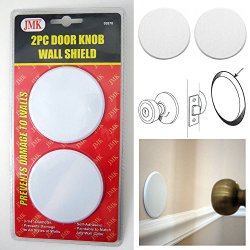 2Pc Door Knob Wall Shield Round White Self Adhesive Protector Prevents Holes New