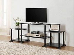 3-cube Media Entertainment Center for Tvs up to 40″ Plasma Television Cabinets Flat Screen Stand Stands Storage Organizer Home Living Room Furniture Black Sale Modern
