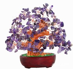 7 Inch Purple Crystal Money Tree Feng Shui Natural Amethyst Quartz Gem Stone Money Tree