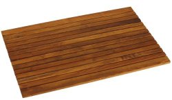 Bare Decor Cosi String Spa Shower Mat in Solid Teak Wood Oiled Finish, 31.5 by 20-Inch