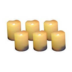 Candle Choice Set of 6 Votive Flameless Candles with Timer, 400-hour Battery Life