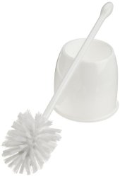 Casabella Toilet Bowl Brush with Holder Set, White